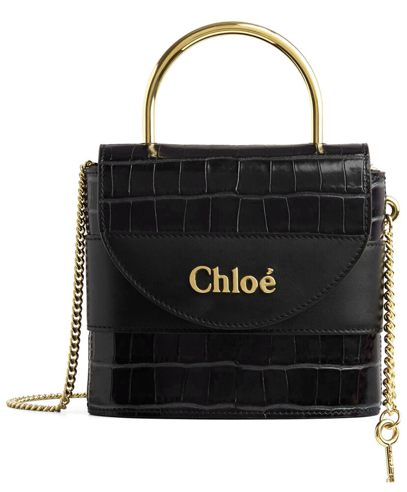 Chloe Small Aby Lock Bag Handbag Leather Black